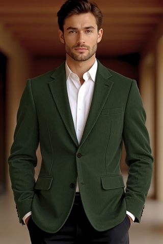 Green Corduroy Sport Jacket Blazer for Men
