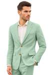 Beach Wedding Grayish Green Linen Tailored Suit for Men