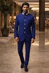 Traje Jodhpur azul cobalto fiesta