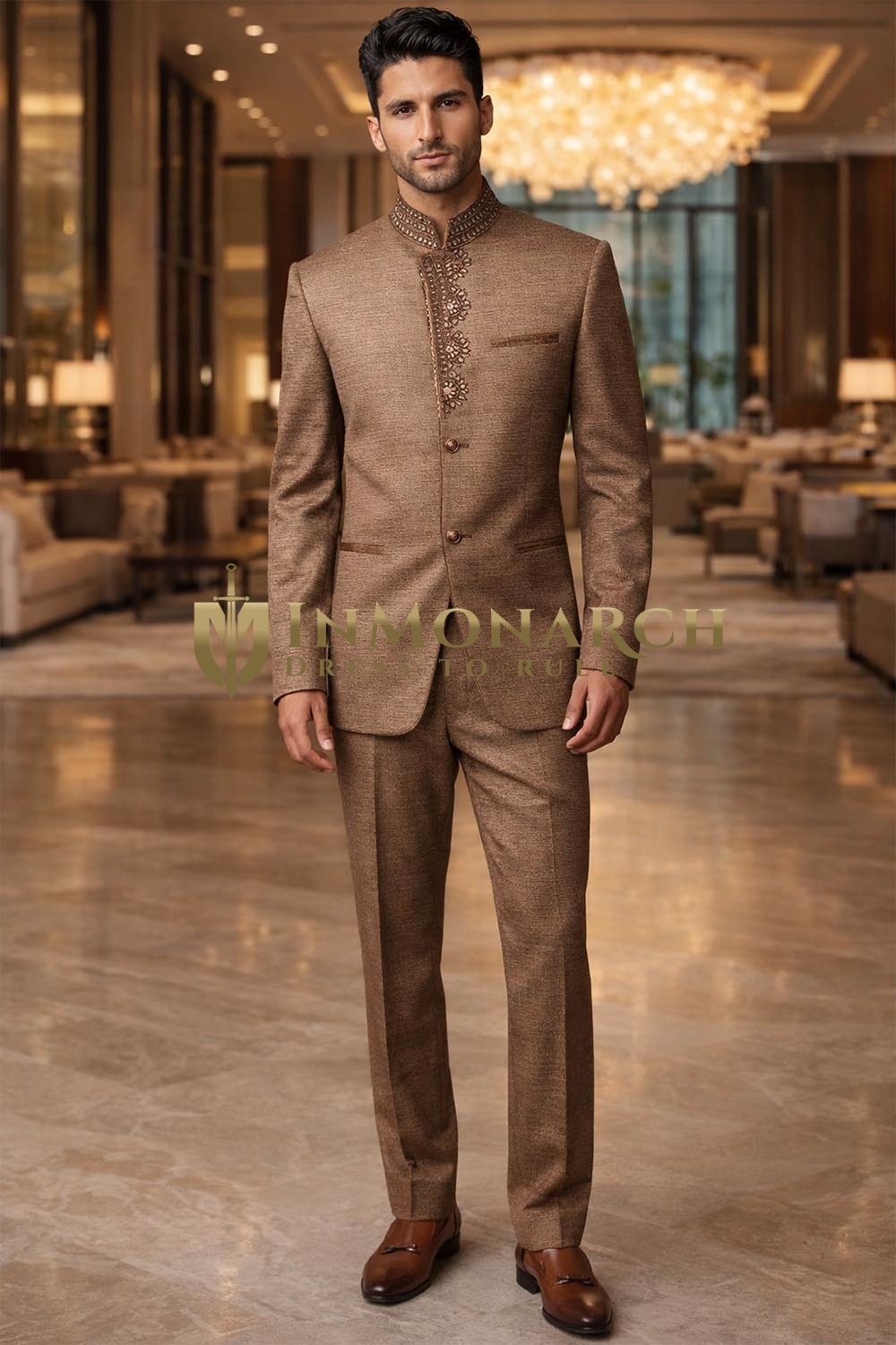 Designer Angarakha Style Jodhpuri Suit for Men