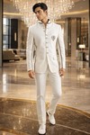 Traje Jodhpur crema novio boda