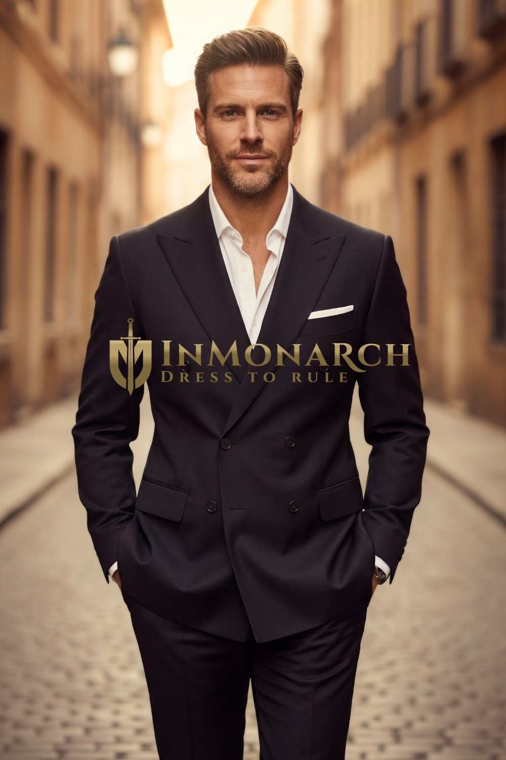 Mens Black Double Breasted Tuxedo Suit 2 Piece Groom Wedding Formal Outfit