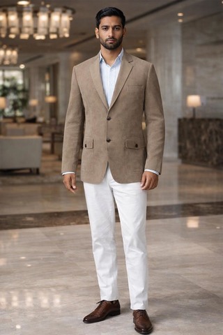 Veste velours classique deux boutons