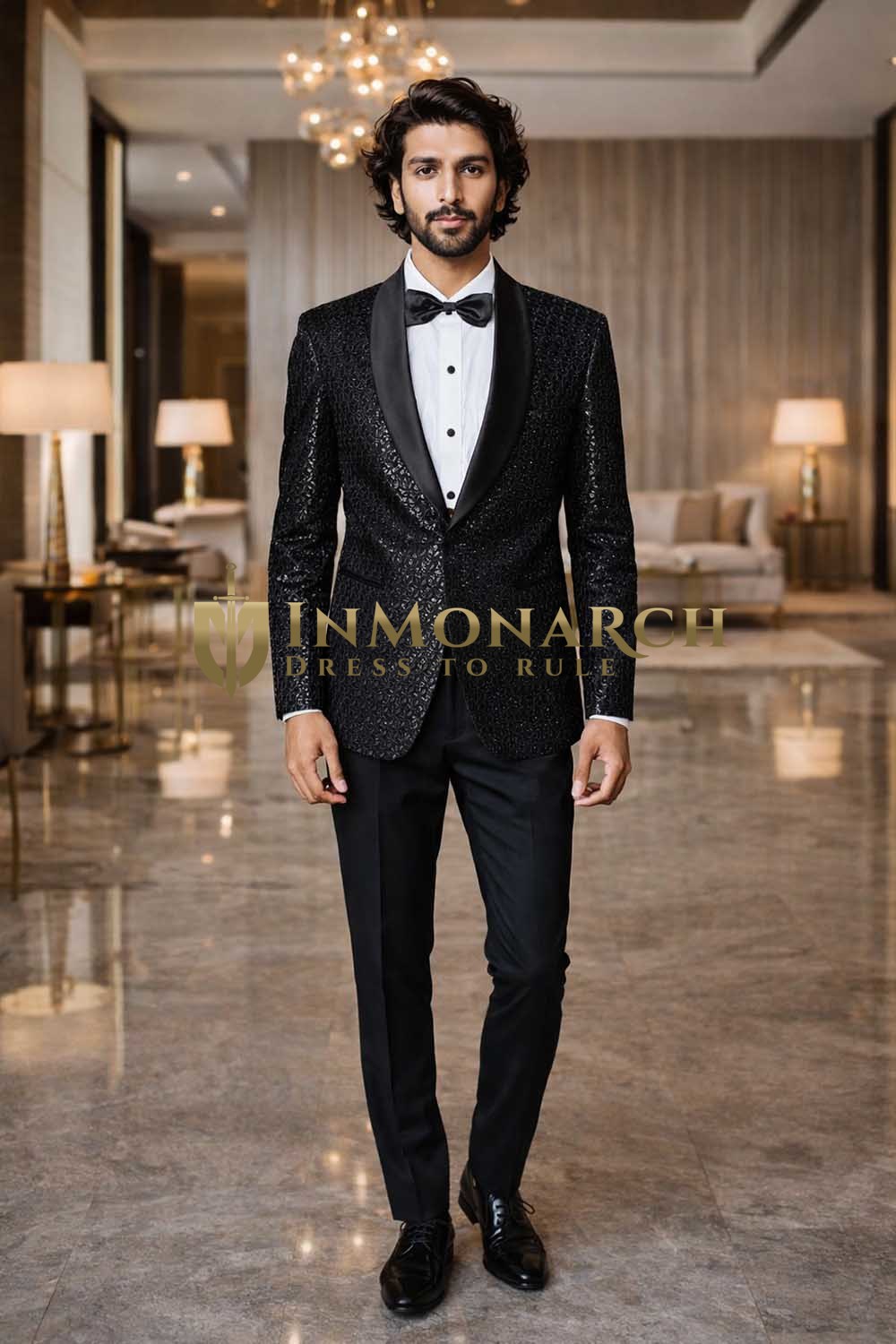 Mens Black Shawl Lapel Tuxedo Suit Groom Wedding Formal Dinner Outfit SlimFit Set