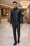 Traje esmoquin gris boda india 3 piezas