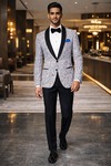 Blazer blanco estampado cachemira