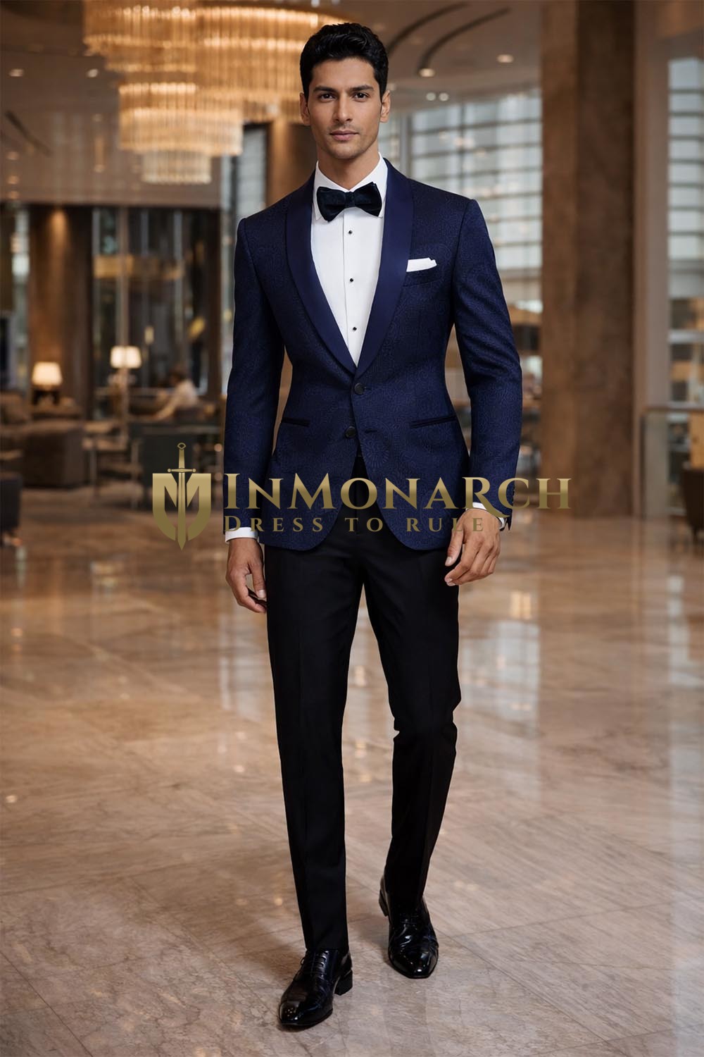 Mens Blue Shawl Lapel Tuxedo Suit Slim Fit Groom Wedding Formal Evening Wear