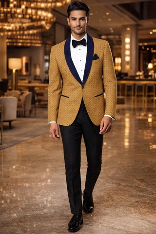 Blazer bisque diseño terciopelo solapa chal 2 botones