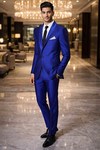 Traje esmoquin azul un botón hombre