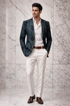 Blazer sportif noir slim fit brodé