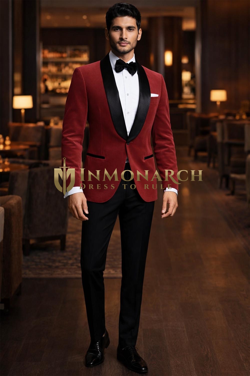 Mens Burgundy Shawl Lapel Tuxedo Suit Groom Wedding Dinner Outfit