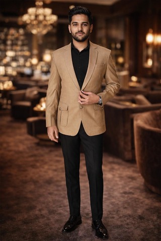 Blazer safari homme deux boutons burlywood
