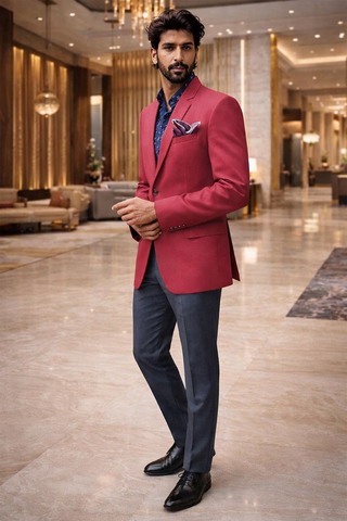 Blazer rouge slim fit pour homme