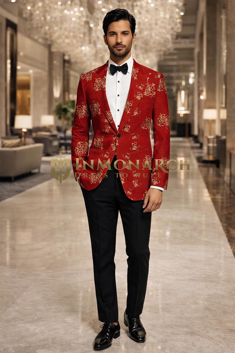 Mens Rust Slim Fit Tuxedo Blazer Shawl Collar Wedding Party Wear Jacket