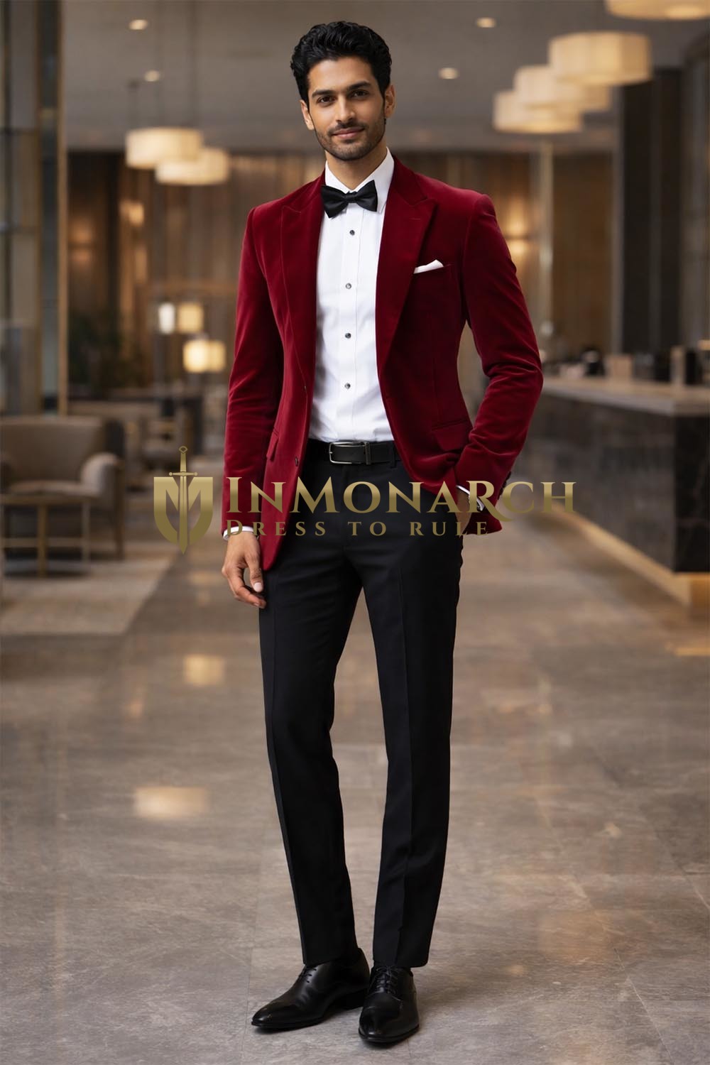 Mens Burgundy Velvet Tuxedo Suit Shawl Lapel Groom Wedding Formal Outfit