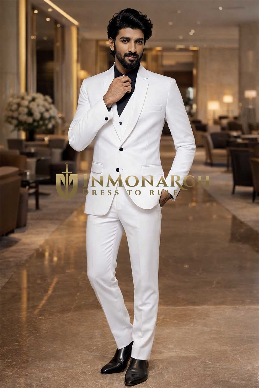 Esmoquin blanco clásico 5 piezas