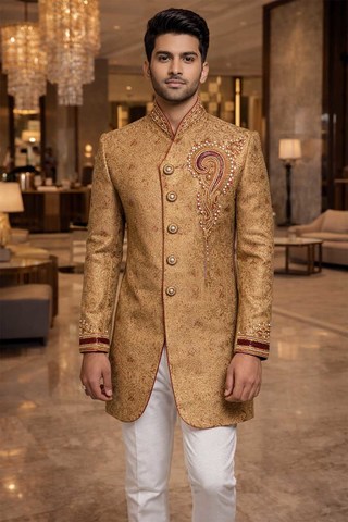 Costume indo occidental mariage doré