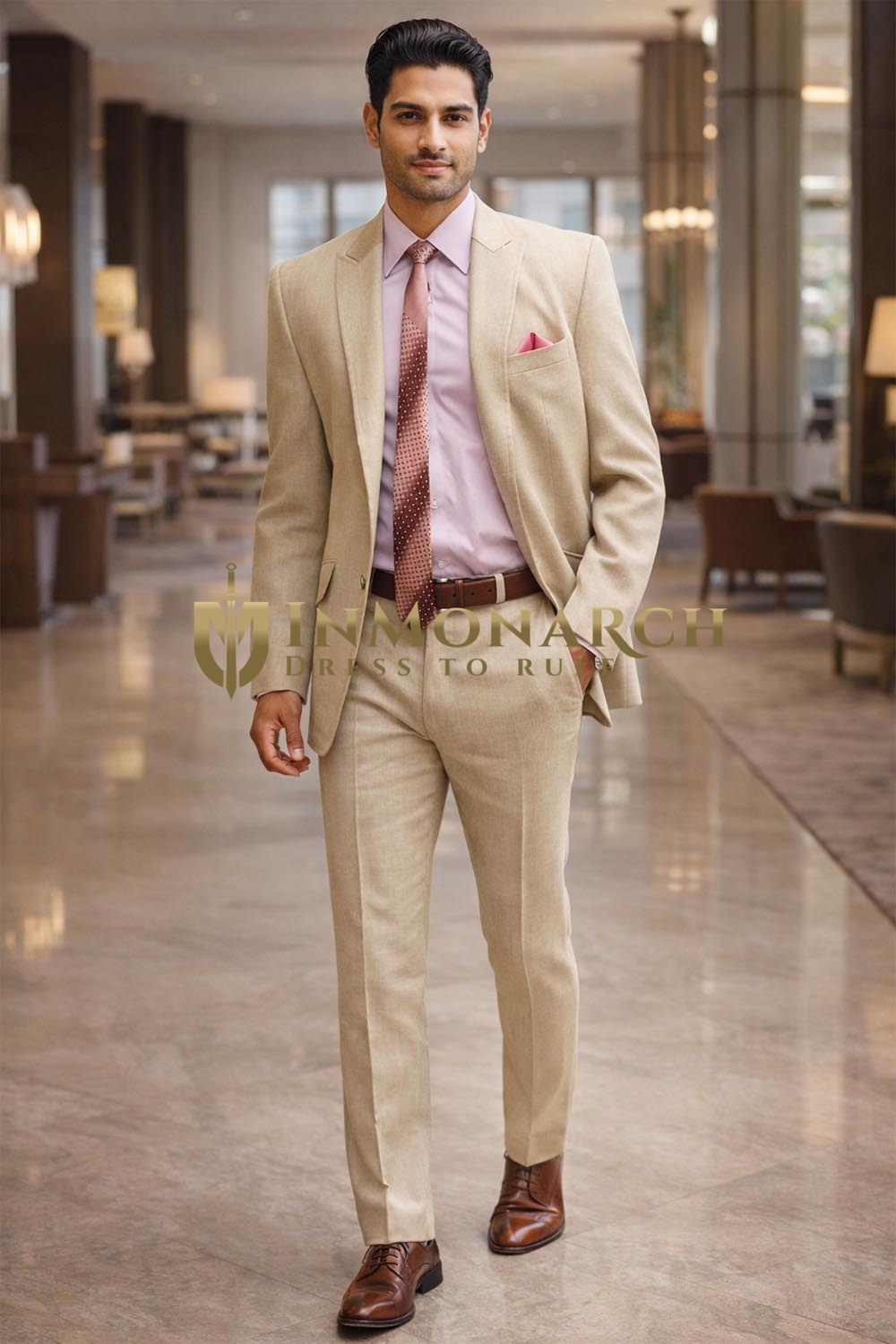 Costume Beige Chic Cinq Pièces