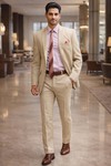 Costume Beige Chic Cinq Pièces