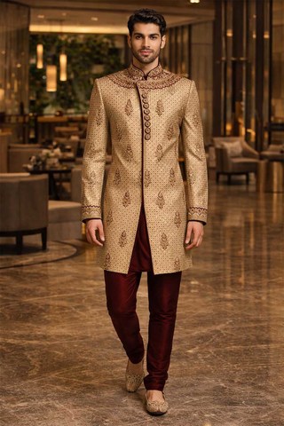 Costume indo occidental bisque brodé