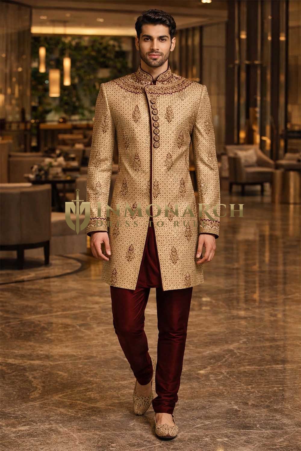 Costume indo occidental bisque brodé