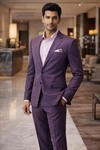 Maravilloso Traje Lino Hombre Morado