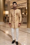 ジョードプリー金色ベルベット婚礼スーツ