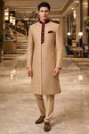 Indowestern Sherwani beige rot Herren