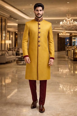 Costume indowestern jaune et rouge