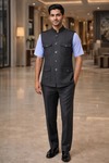 Gilet Nehru Safari Homme Laine