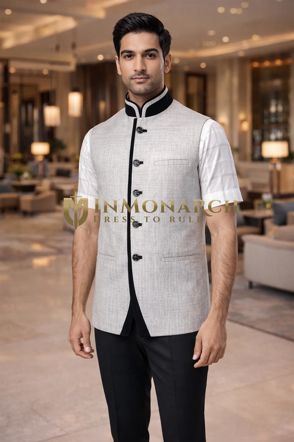 メンズ ネイルー ベスト クリーム ジュート