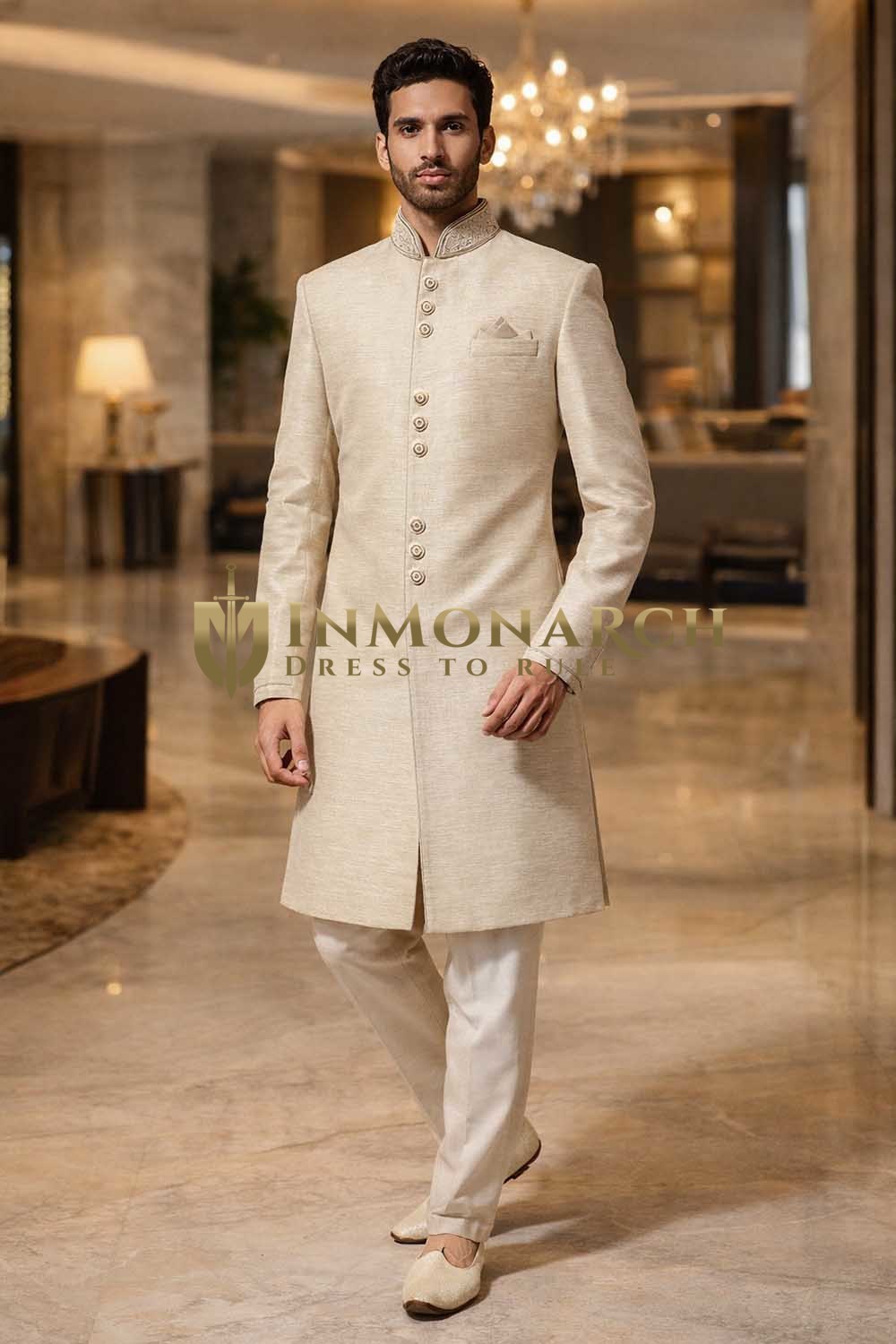 Traje indowestern plata bordado cuello