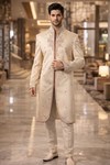 Mens Ivory Indo Western Outfit Groom Wedding Designer 3 Pc Dhoti Style Set