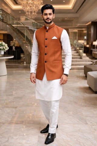  Chaleco Nehru cobre cinco botones