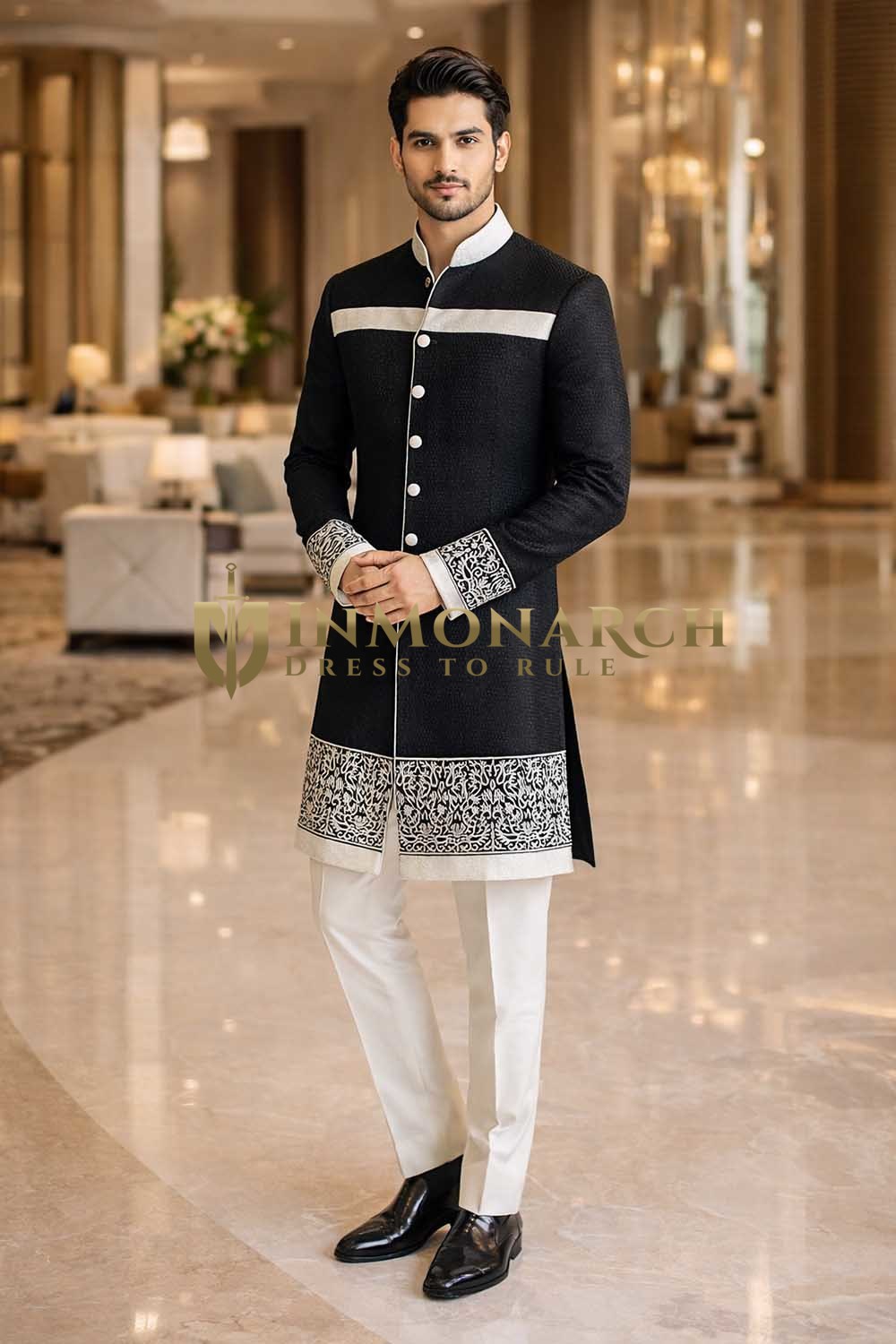 Elegantes Design in Schwarz und Weiß Indo westlich