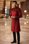 Sherwani rojo boda india hombre