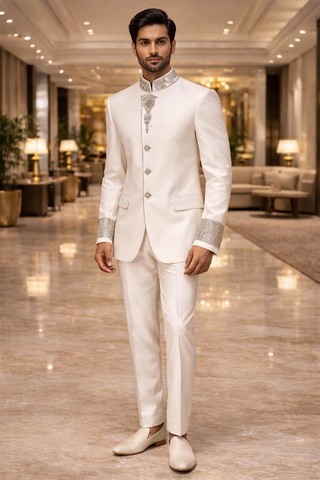 Costume Jodhpuri blanc style Angarakha