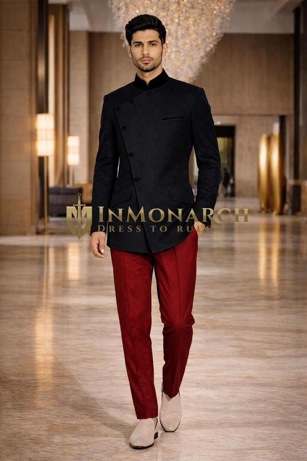 Costume Jodhpuri homme 6 boutons