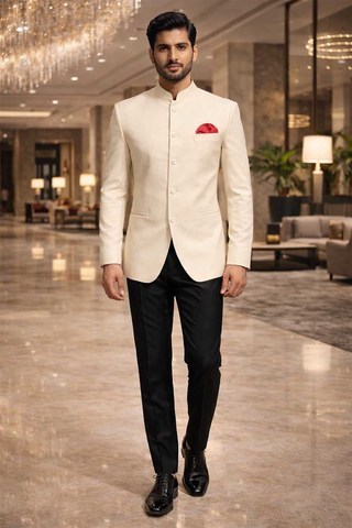  Traje Jodhpuri hombre cinco botones