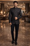 Mens Gray 2 Piece Jodhpuri Suit Safari Style Wedding Formal Pants