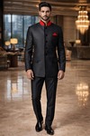 Costume Jodhpur noir rouge velours