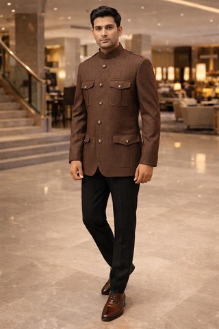 Jodhpur Anzug Safari Stil Braun