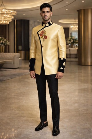 Costume royal Jodhpur angarakha jaune