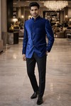 Costume jodhpur velours bleu homme