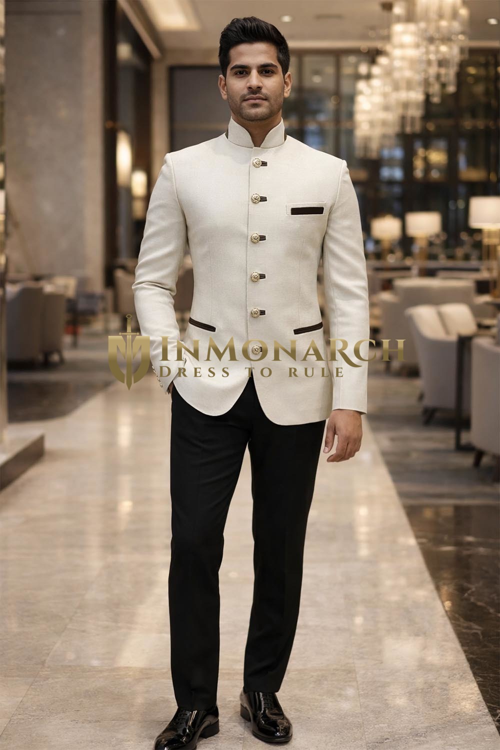 Costume jodhpur col velours marron