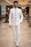 Weißer Safari Jodhpuri Anzug Herren