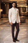 Costume Jodhpuri laine crème soirée homme