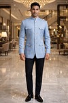 Traje jodhpur azul lino safari