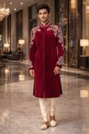 Sherwani de mariage velours brodé or