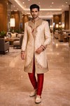 Sherwani doré beige mariage homme